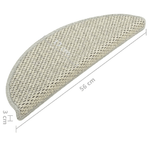 vidaXL Tappeti Autoadesivi Scale Aspetto Sisal 15 pz 56x17x3cm Grigi