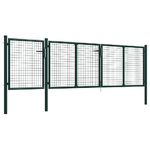 vidaXL Cancello per Giardino in Acciaio 400x75 cm Verde