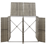 vidaXL Copribidone Doppio Grigio 140x80x117 cm in Polyrattan