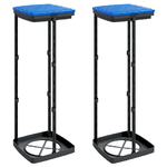 vidaXL Porta Sacchi Spazzatura 2 pz Nero e Blu 120 L in PP