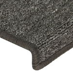 Tappetini per Scale in Moquette 15 pz 65x21x4 cm Grigi e Neri