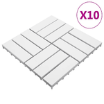 vidaXL Piastrelle Esterni 10 pz Bianche 30x30 cm Legno Massello Acacia