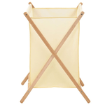 vidaXL Portabiancheria in Legno di Cedro e Tessuto Beige 42x41x64 cm