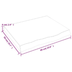 vidaXL Piano Bagno Grigio Scuro 60x50x6 cm Legno Massello Trattato