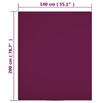 vidaXL Lenzuolo con Angoli Jersey Bordò 140x200 cm Cotone