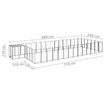 vidaXL Gabbia per Cani Nera 26,62 m² in Acciaio