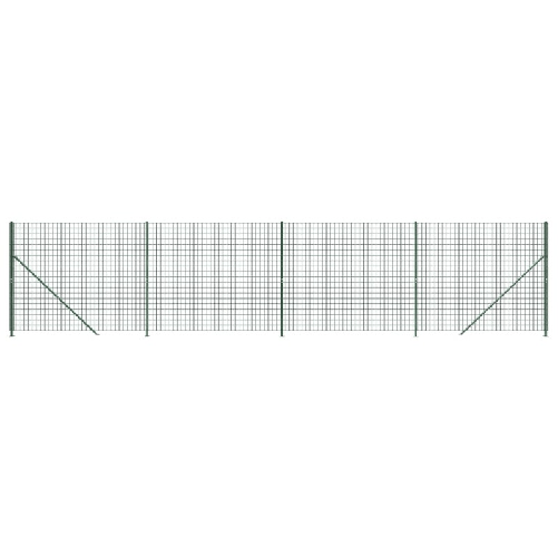 vidaXL Recinzione Metallica con Flangia Verde 2x10 m