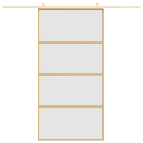 Porta Scorrevole Oro 102,5x205 Vetro Smerigliato ESG Alluminio