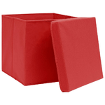 Contenitori con Coperchi 10 pz 28x28x28 cm Rosso