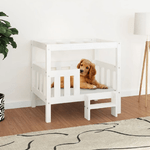 Cuccia per Cani Bianco 75,5x63,5x70cm in Legno Massello di Pino