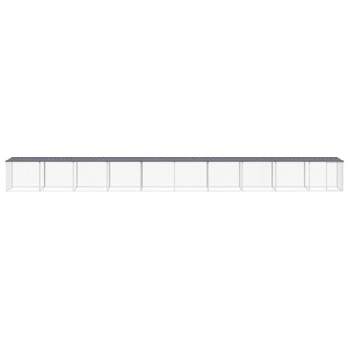 vidaXL Gabbia Polli con Tetto Antracite 1003x98x90 cm Acciaio Zincato