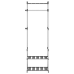 vidaXL Appendiabiti a 3 Livelli Argento 59x29x192 cm in Alluminio