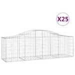 vidaXL Cesti Gabbioni ad Arco 25 pz 200x50x60/80 cm Ferro Zincato