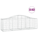 vidaXL Cesti Gabbioni ad Arco 40 pz 200x50x60/80 cm Ferro Zincato