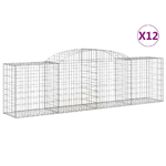 vidaXL Cesti Gabbioni ad Arco 12 pz 300x50x80/100 cm Ferro Zincato