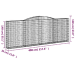 vidaXL Cesti Gabbioni ad Arco 7 pz 400x30x140/160 cm Ferro Zincato