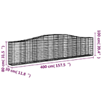 vidaXL Cesti Gabbioni ad Arco 5 pz 400x30x80/100 cm Ferro Zincato