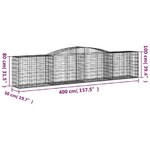 vidaXL Cesti Gabbioni ad Arco 8 pz 400x50x80/100 cm Ferro Zincato