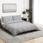 vidaXL Set Copripiumino Grigio 200x200 cm in Cotone