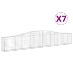 vidaXL Cesti Gabbioni ad Arco 7 pz 400x30x60/80 cm Ferro Zincato