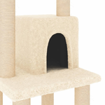 vidaXL Albero per Gatti con Tiragraffi in Sisal Crema 105 cm