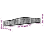 vidaXL Cesti Gabbioni ad Arco 8 pz 400x30x40/60 cm Ferro Zincato