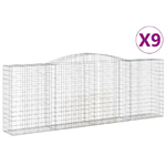 vidaXL Cesti Gabbioni ad Arco 9 pz 400x50x140/160 cm Ferro Zincato