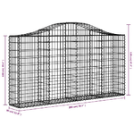 vidaXL Cesti Gabbioni ad Arco 30 pz 200x30x100/120 cm Ferro Zincato