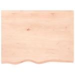 vidaXL Piano Bagno 80x60x6 cm in Legno Massello Non Trattato