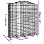 vidaXL Cesti Gabbioni ad Arco 5 pz 200x50x220/240 cm Ferro Zincato