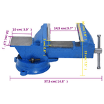 vidaXL Morsa da Banco Blu 200 mm in Ghisa