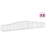 vidaXL Cesti Gabbioni ad Arco 8 pz 400x50x40/60 cm Ferro Zincato