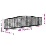 vidaXL Cesti Gabbioni ad Arco 3 pz 400x50x80/100 cm Ferro Zincato