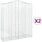 vidaXL Cesti Gabbioni ad Arco 2 pz 200x50x220/240 cm Ferro Zincato