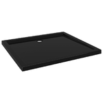 vidaXL Piatto Doccia in ABS Rettangolare Nero 80x90 cm