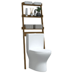 vidaXL Rastrelliera da Bagno Miele 63,5x32x179 cm Legno Massello Pino