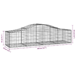 vidaXL Cesti Gabbioni ad Arco 9 pz 200x50x40/60 cm Ferro Zincato