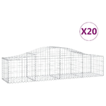 vidaXL Cesti Gabbioni ad Arco 20 pz 200x50x40/60 cm Ferro Zincato