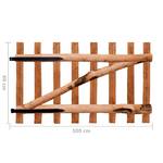 vidaXL Cancello Singolo Recinzione Legno Nocciolo Impregnato 100x60 cm