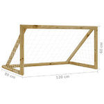 vidaXL Porta da Calcio con Rete 120x80x60 cm Legno di Pino Impregnato