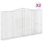 vidaXL Cesti Gabbioni ad Arco 2 pz 400x30x220/240 cm Ferro Zincato