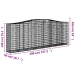 vidaXL Cesti Gabbioni ad Arco 6 pz 400x50x140/160 cm Ferro Zincato