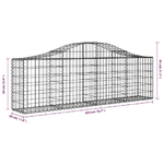 vidaXL Cesti Gabbioni ad Arco 6 pz 200x30x60/80 cm Ferro Zincato