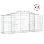 vidaXL Cesti Gabbioni ad Arco 11 pz 200x50x80/100 cm Ferro Zincato