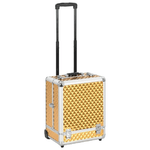 Valigia Trolley per Cosmetici 35x29x45 cm Oro in Alluminio