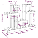 vidaXL Supporto per Piante Grigio 104,5x25x77,5 cm in Massello di Pino