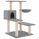 vidaXL Albero per Gatti con Tiragraffi in Sisal Grigio Chiaro 82,5 cm