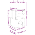 vidaXL Albero per Gatti con Tiragraffi in Sisal Grigio Scuro 109,5 cm