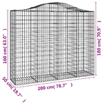 vidaXL Cesti Gabbioni ad Arco 8 pz 200x50x160/180 cm Ferro Zincato