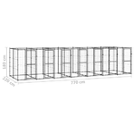 vidaXL Gabbia per Cani da Esterno in Acciaio 16,94 m²